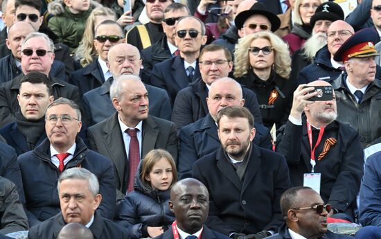 Public figures at military parade marking 80th anniversary of Victory