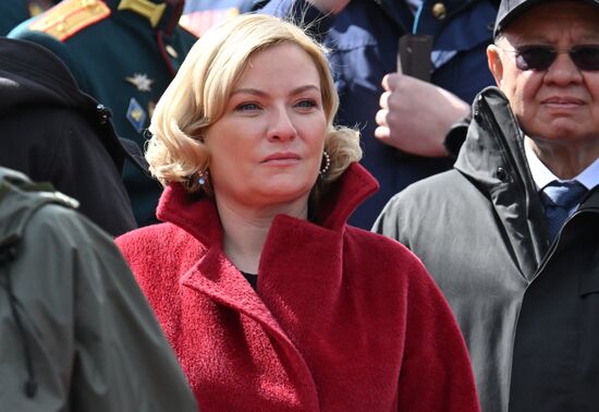 Public figures at military parade marking 80th anniversary of Victory
