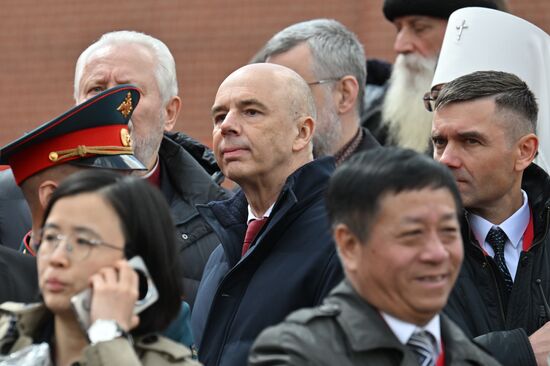 Public figures at military parade marking 80th anniversary of Victory