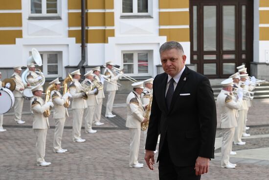 Slovakian Prime Minister Robert Fico arrives at the Kremlin to meet with Russian President Vladimir Putin ahead of the military parade to mark the 80th anniversary of Victory. On May 9, Russia celebrates the 80th anniversary of Victory in the Great Patriotic War of 1941-1945. Location: Russia, Moscow. Author: Alexei Danichev/Sputnik. President of Russia Vladimir Putin's meeting with foreign leaders