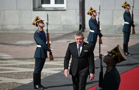 Slovakian Prime Minister Robert Fico arrives at the Kremlin to meet with Russian President Vladimir Putin ahead of the military parade to mark the 80th anniversary of Victory. On May 9, Russia celebrates the 80th anniversary of Victory in the Great Patriotic War of 1941-1945. Location: Russia, Moscow. Author: Alexei Danichev/Sputnik. President of Russia Vladimir Putin's meeting with foreign leaders