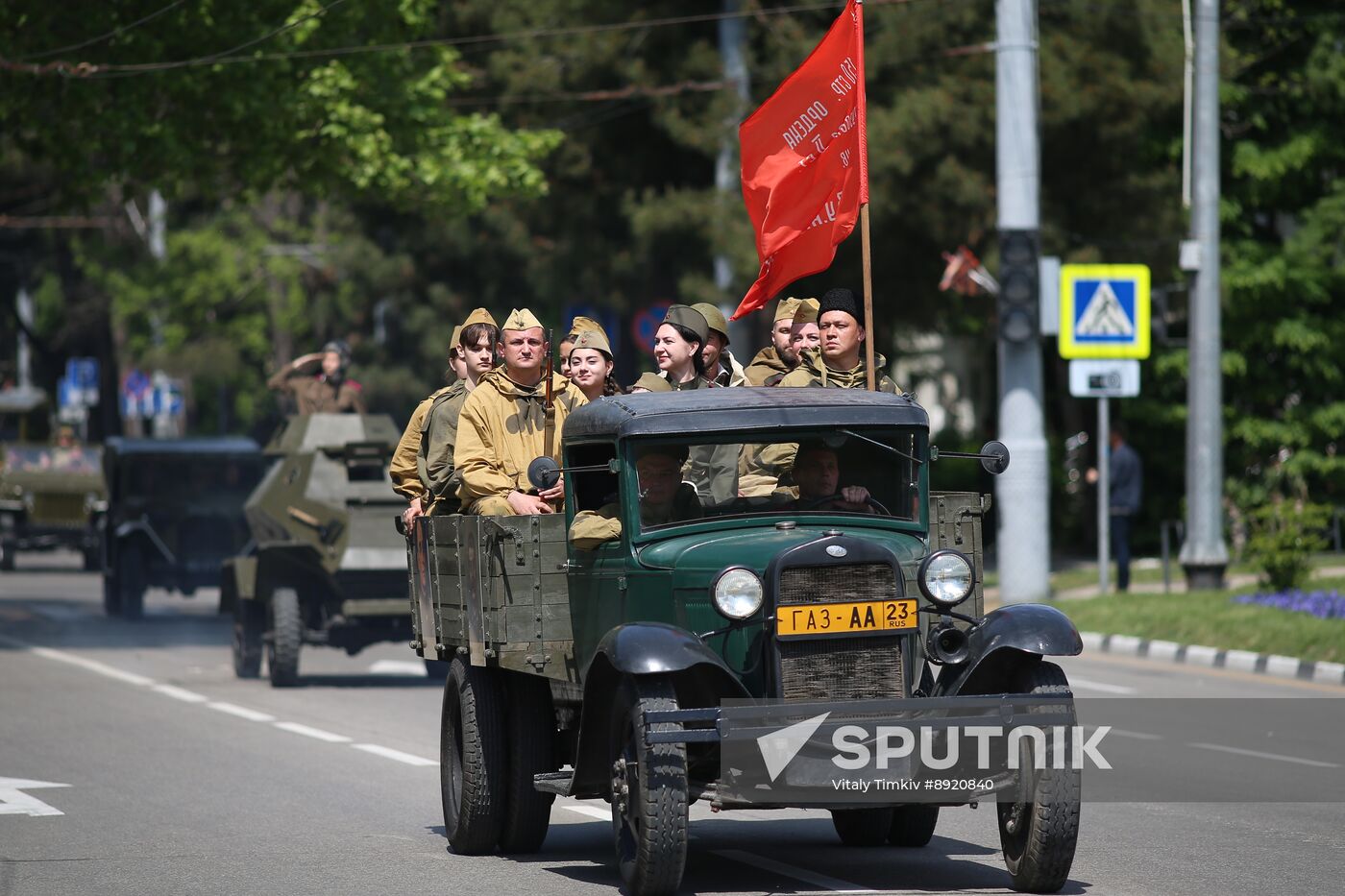 Military parade marking 80th anniversary of Victory in Great Patriotic War in Hero City Novorossiysk