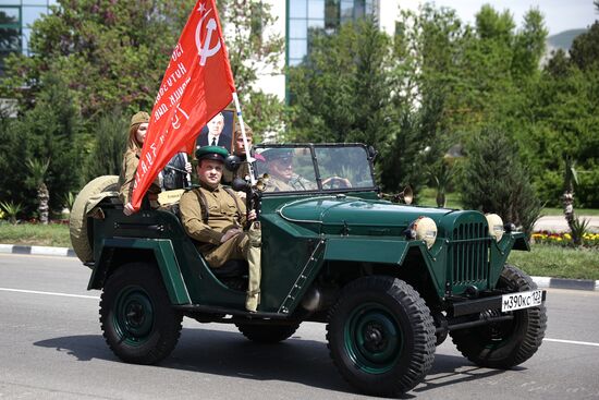 Military parade marking 80th anniversary of Victory in Great Patriotic War in Hero City Novorossiysk