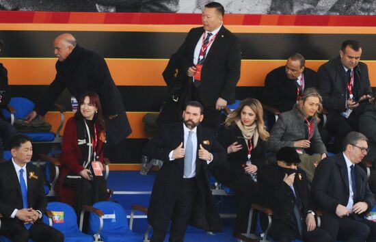 Public figures at military parade marking 80th anniversary of Victory