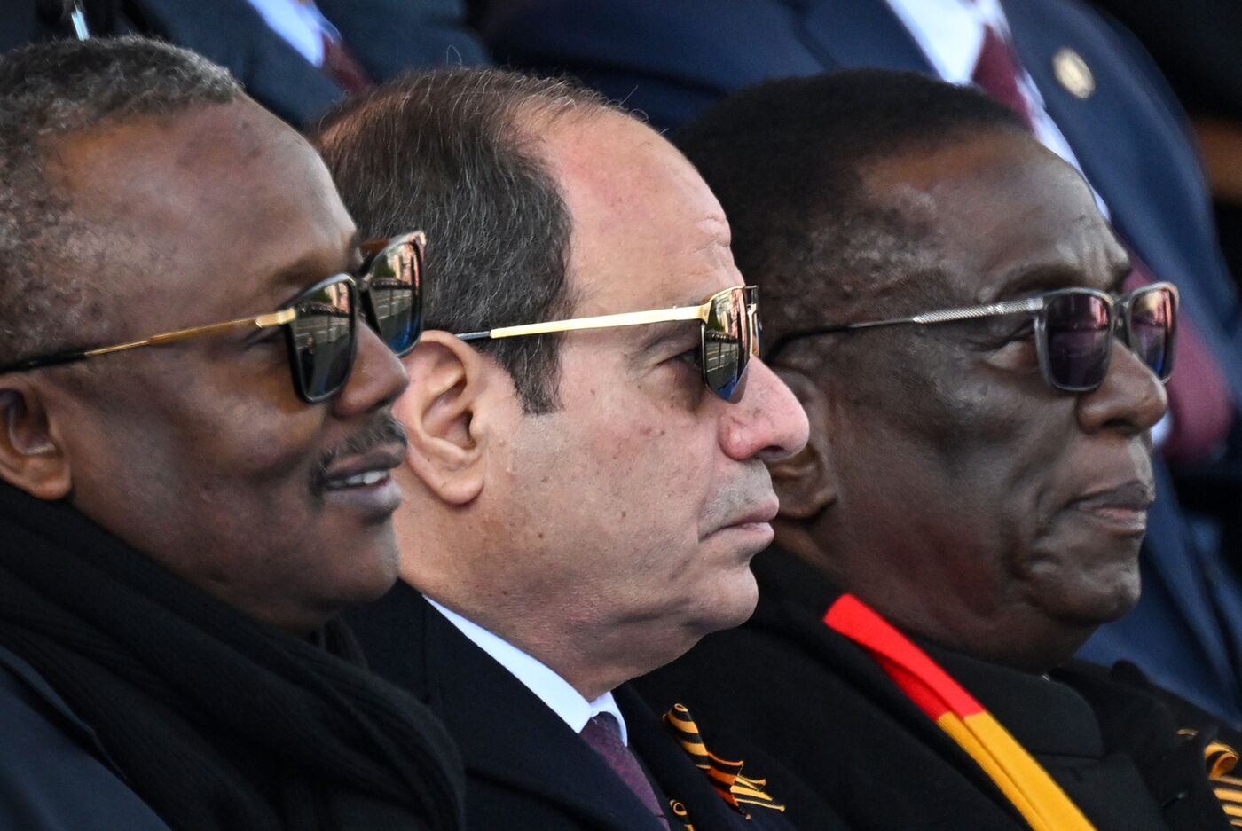 President of Russia Vladimir Putin and foreign leaders at military parade marking 80th anniversary of Victory