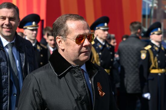 Public figures at military parade marking 80th anniversary of Victory
