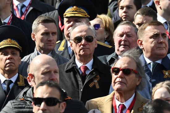Public figures at military parade marking 80th anniversary of Victory