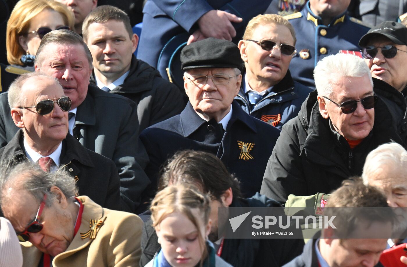Public figures at military parade marking 80th anniversary of Victory