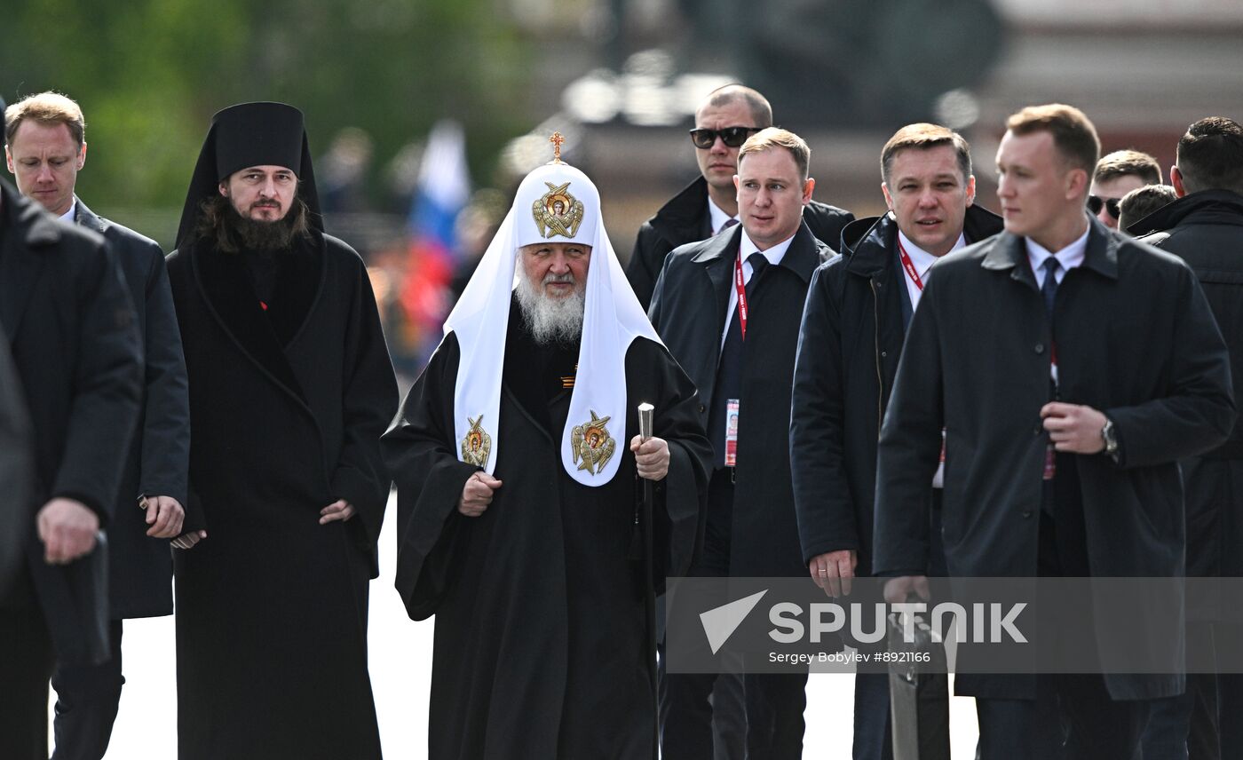 Public figures at military parade marking 80th anniversary of Victory