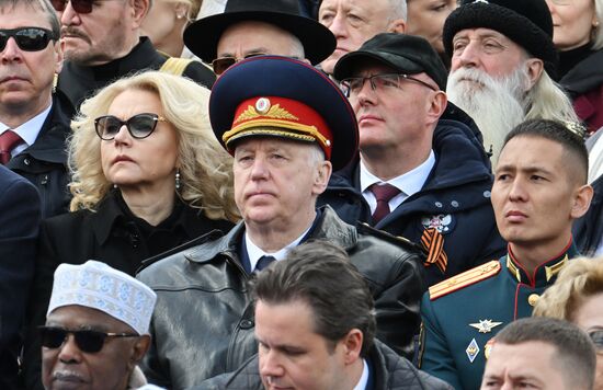 Public figures at military parade marking 80th anniversary of Victory