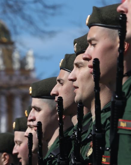 Military personnel at the military parade to mark the 80th anniversary of Victory in the Great Patriotic War in St. Petersburg. Location: Russia, St. Petersburg. Author: Irina Motina/Sputnik. Victory Parade. St. Petersburg