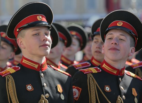 Military personnel at the military parade to mark the 80th anniversary of Victory in the Great Patriotic War in St. Petersburg. Location: Russia, St. Petersburg. Author: Irina Motina/Sputnik. Victory Parade. St. Petersburg