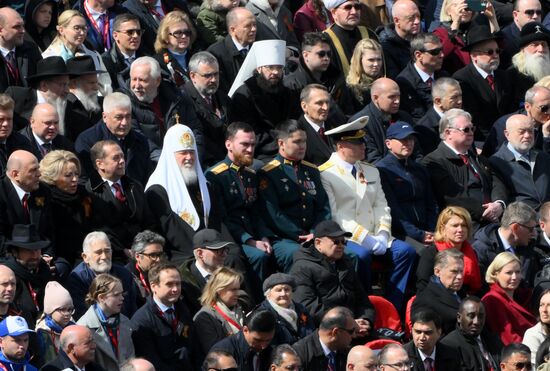 Public figures at military parade marking 80th anniversary of Victory