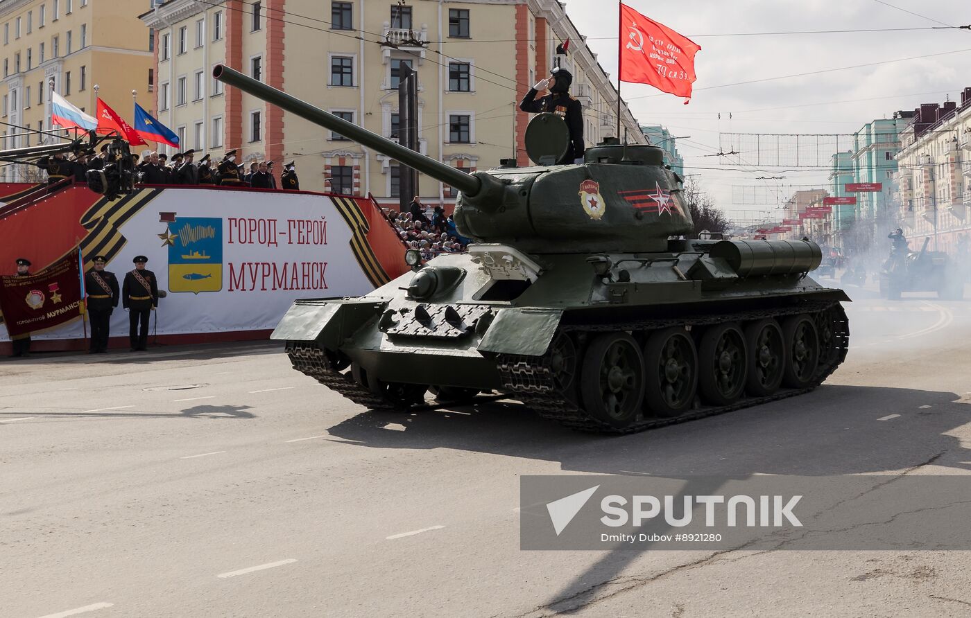 Military parade marking 80th anniversary of Victory in Great Patriotic War in Hero City Murmansk