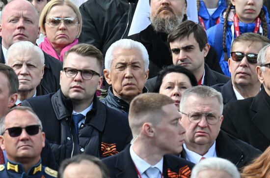 Public figures at military parade marking 80th anniversary of Victory