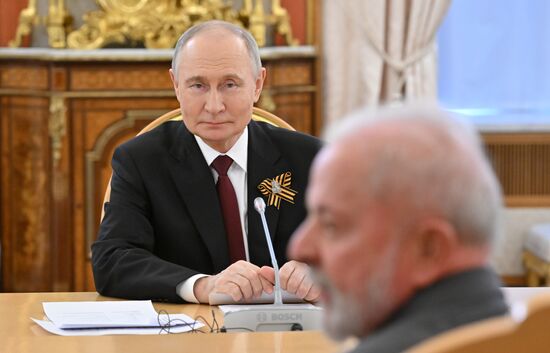 President of Russia Vladimir Putin during his meeting with President of Brazil Luis Inacio Lula da Silva. Location: Russia, Moscow. Author: Stanislav Krasilnikov/Sputnik. President of Russia Vladimir Putin's meeting with President of Brazil Luis Inacio Lula da Silva