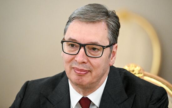 President of Serbia Aleksandar Vucic during his meeting with President of Russia Vladimir Putin. Location: Russia, Moscow. Author: Sergey Bobylev/Sputnik. President of Russia Vladimir Putin's meeting with President of Serbia Aleksandar Vucic