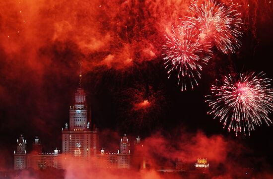 Victory Day fireworks in Moscow. Russia marks the 80th anniversary of Victory in the Great Patriotic War of 1941-1945. Location: Russia, Moscow. Author: Maksim Blinov/Sputnik. Victory Day fireworks in Moscow