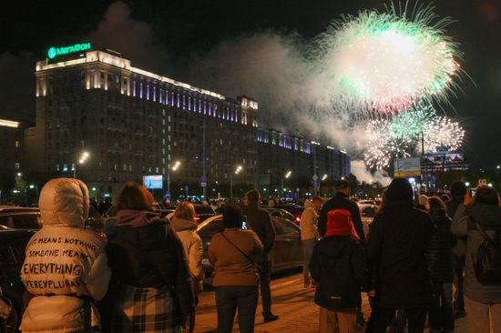 Victory Day fireworks in Moscow. Russia marks the 80th anniversary of Victory in the Great Patriotic War of 1941-1945. Location: Russia, Moscow. Author: Vladimir Astapkovich/Sputnik. Victory Day fireworks in Moscow