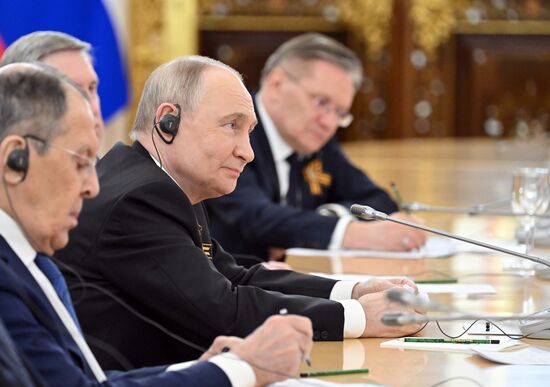 President of Russia Vladimir Putin during his meeting with Prime Minister of Slovakia Robert Fico. Location: Russia, Moscow. Author: Stanislav Krasilnikov/Sputnik. President of Russia Vladimir Putin's meeting with Prime Minister of Slovakia Robert Fico