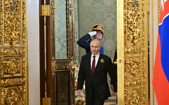 President of Russia Vladimir Putin during his meeting with Prime Minister of Slovakia Robert Fico. Location: Russia, Moscow. Author: Stanislav Krasilnikov/Sputnik. President of Russia Vladimir Putin's meeting with Prime Minister of Slovakia Robert Fico