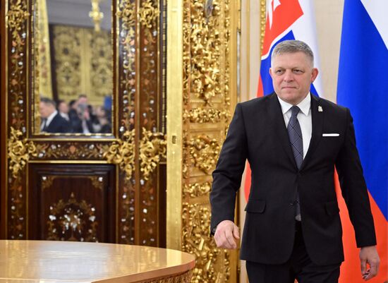 Prime Minister of Slovakia Robert Fico during his meeting with President of Russia Vladimir Putin. Location: Russia, Moscow. Author: Stanislav Krasilnikov/Sputnik. President of Russia Vladimir Putin's meeting with Prime Minister of Slovakia Robert Fico