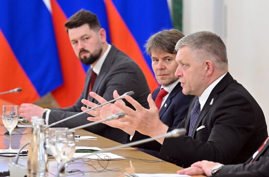 Prime Minister of Slovakia Robert Fico during his meeting with President of Russia Vladimir Putin. Location: Russia, Moscow. Author: Stanislav Krasilnikov/Sputnik. President of Russia Vladimir Putin's meeting with Prime Minister of Slovakia Robert Fico