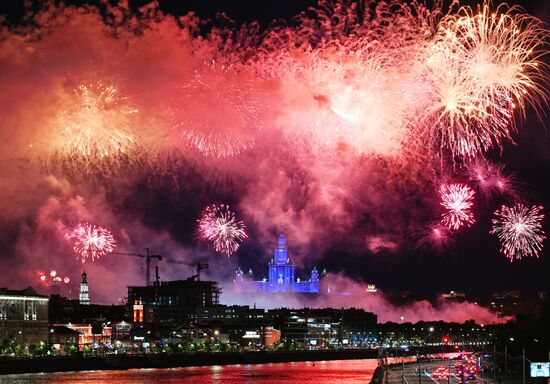 Victory Day fireworks in Moscow