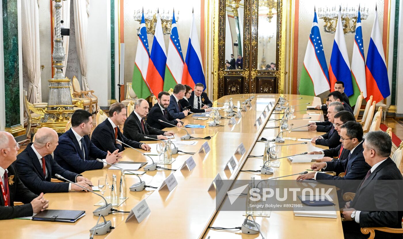 President of Russia Vladimir Putin's meeting with President of Uzbekistan Shavkat Mirziyoyev