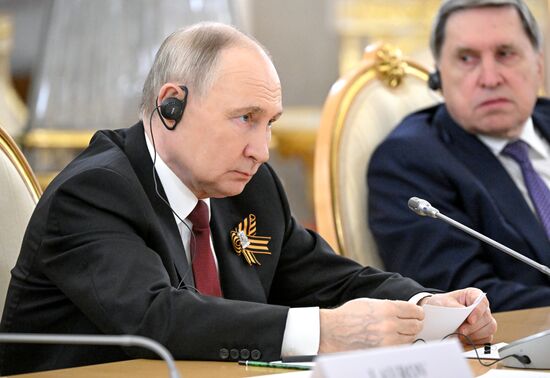 President of Russia Vladimir Putin during his meeting with Prime Minister of Slovakia Robert Fico. Location: Russia, Moscow. Author: Sergey Bobylev/Sputnik. President of Russia Vladimir Putin's meeting with Prime Minister of Slovakia Robert Fico