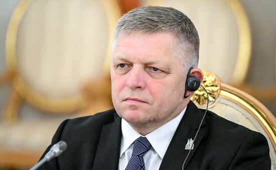 Prime Minister of Slovakia Robert Fico during his meeting with President of Russia Vladimir Putin. Location: Russia, Moscow. Author: Sergey Bobylev/Sputnik. President of Russia Vladimir Putin's meeting with Prime Minister of Slovakia Robert Fico