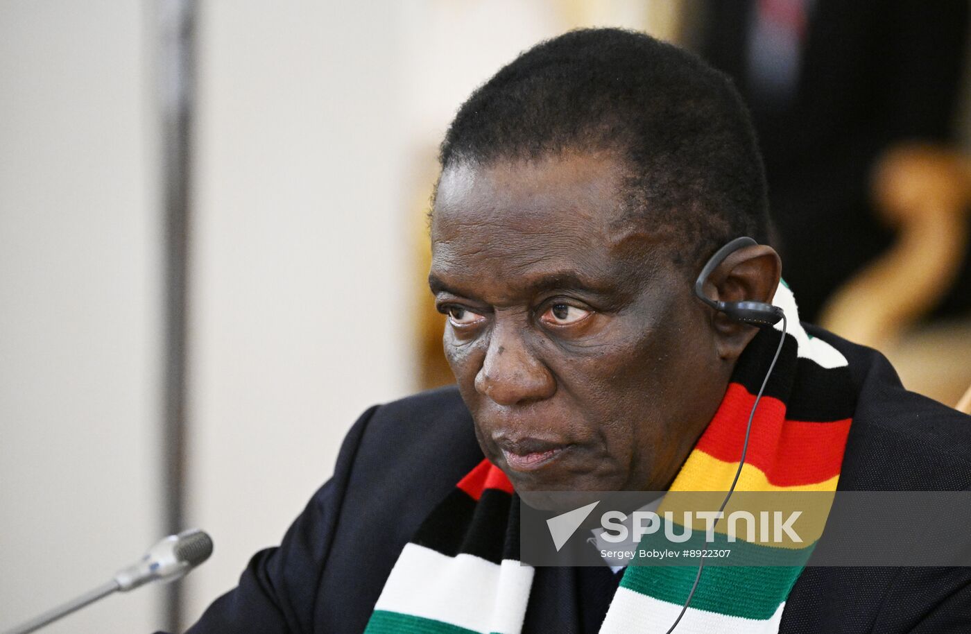 President of Russia Vladimir Putin meets with President of Zimbabwe Emmerson Mnangagwa