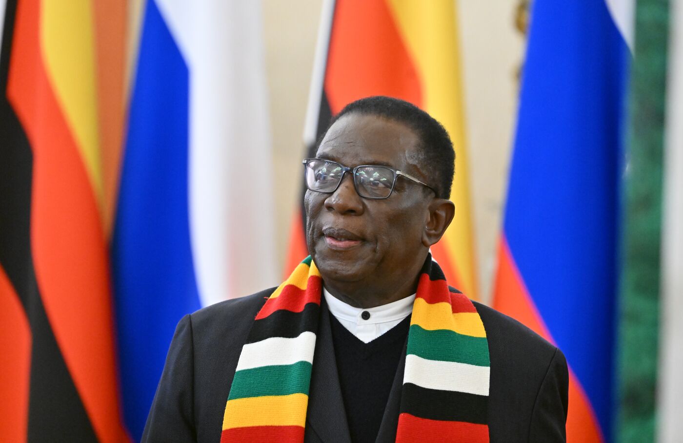 President of Russia Vladimir Putin meets with President of Zimbabwe Emmerson Mnangagwa