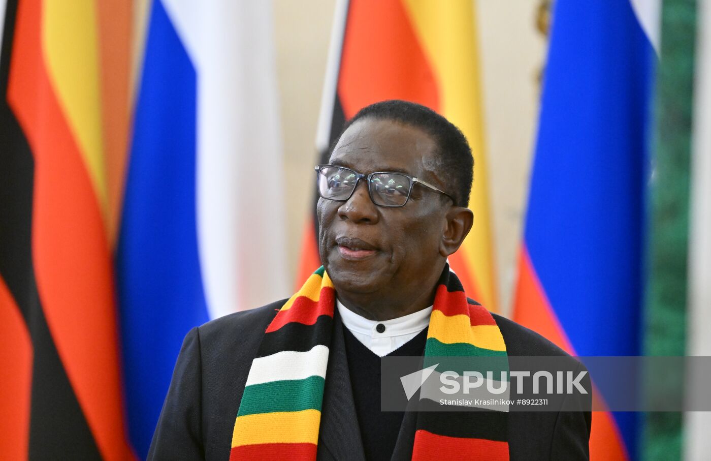President of Russia Vladimir Putin meets with President of Zimbabwe Emmerson Mnangagwa