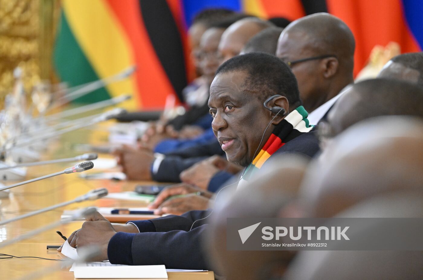President of Russia Vladimir Putin meets with President of Zimbabwe Emmerson Mnangagwa
