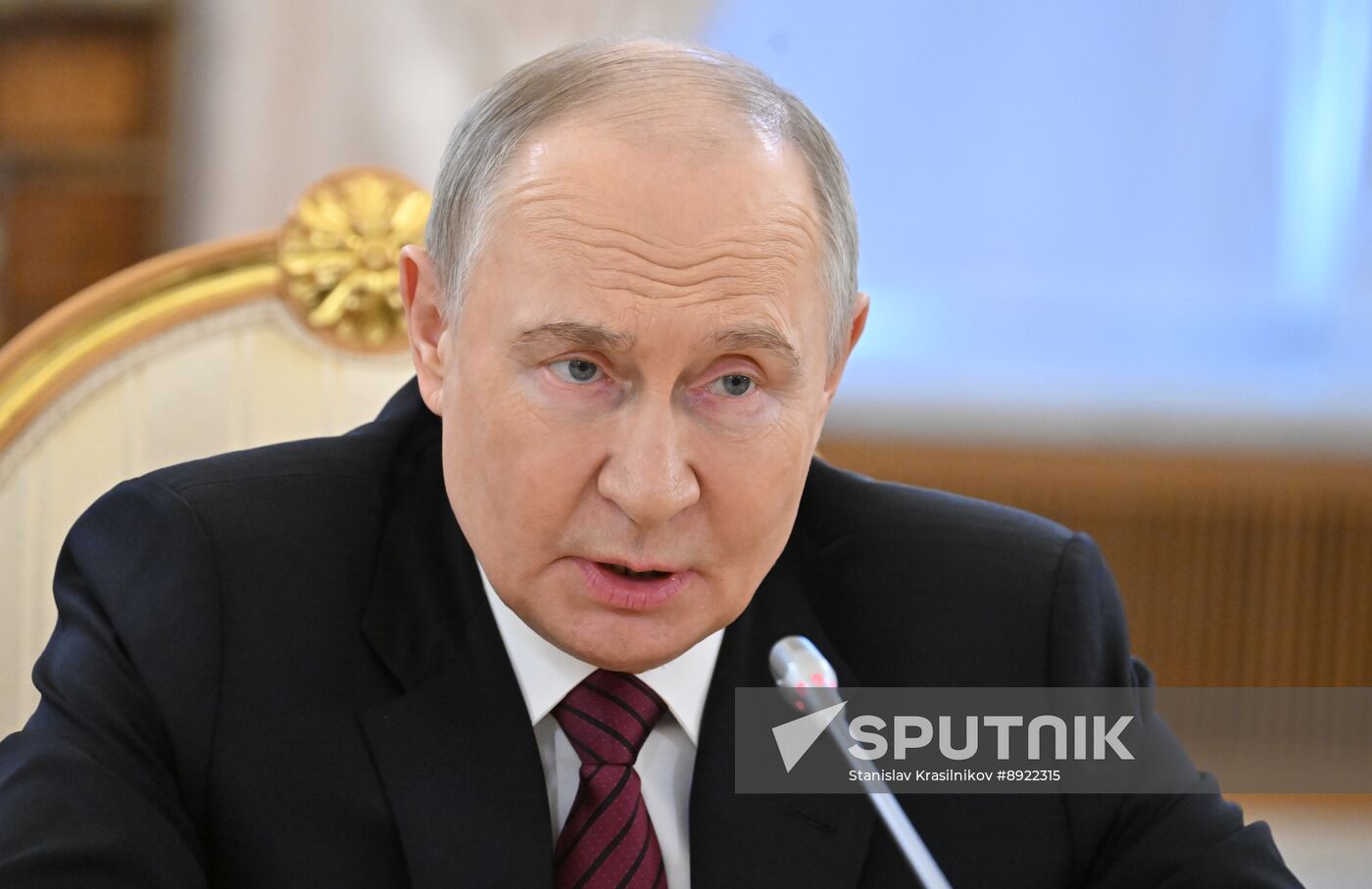 President of Russia Vladimir Putin meets with President of Zimbabwe Emmerson Mnangagwa