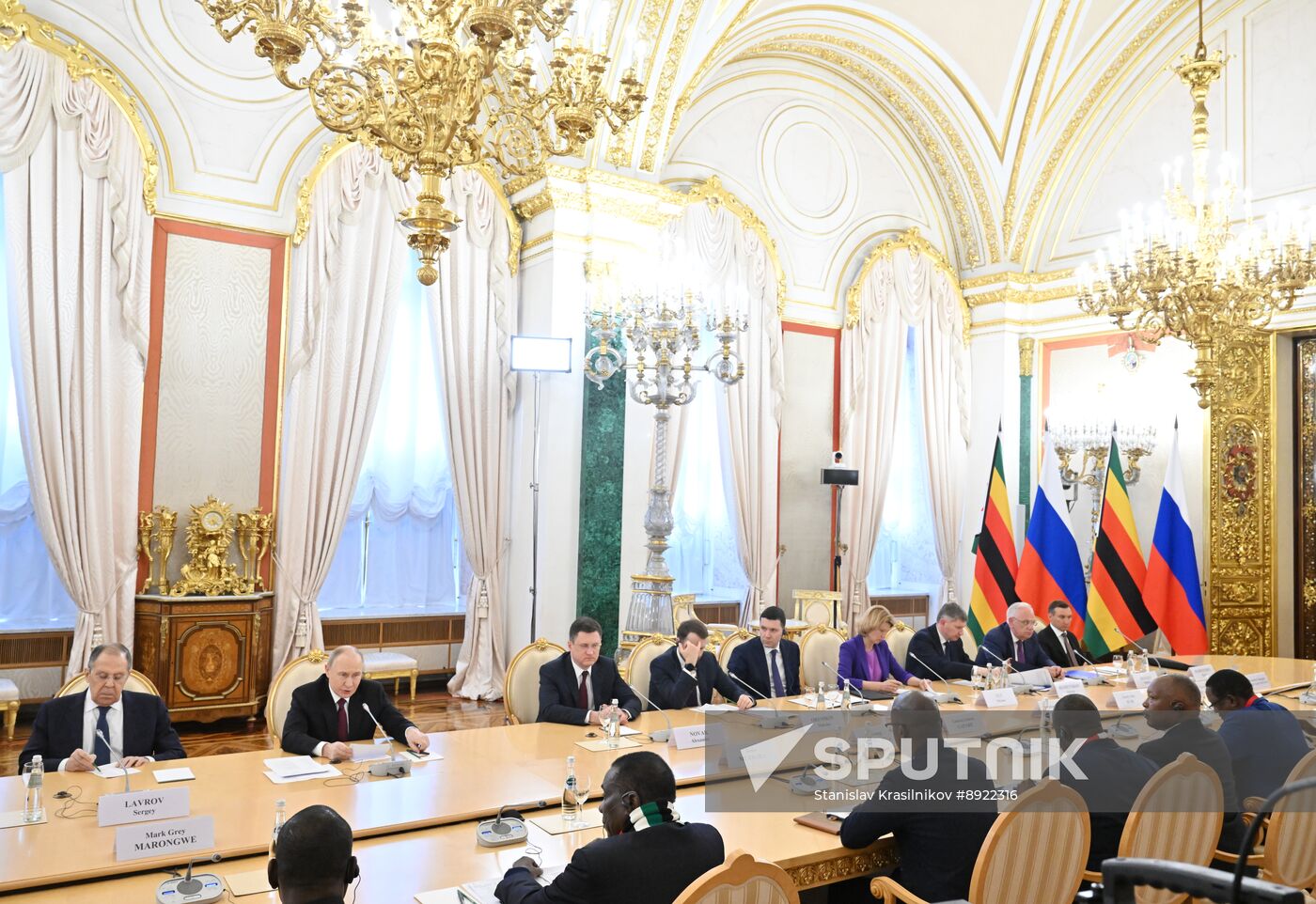President of Russia Vladimir Putin meets with President of Zimbabwe Emmerson Mnangagwa