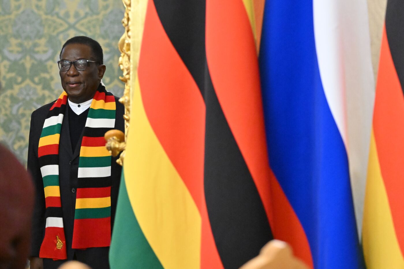 President of Russia Vladimir Putin meets with President of Zimbabwe Emmerson Mnangagwa