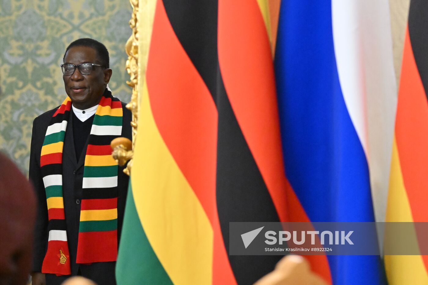 President of Russia Vladimir Putin meets with President of Zimbabwe Emmerson Mnangagwa