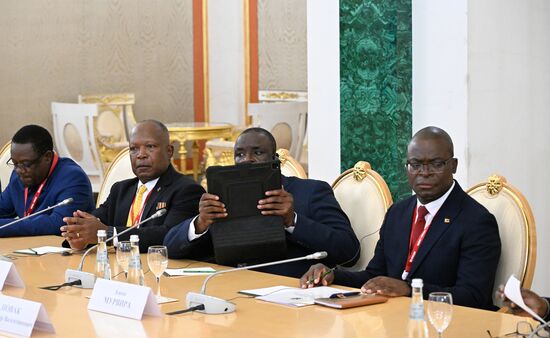 President of Russia Vladimir Putin meets with President of Zimbabwe Emmerson Mnangagwa
