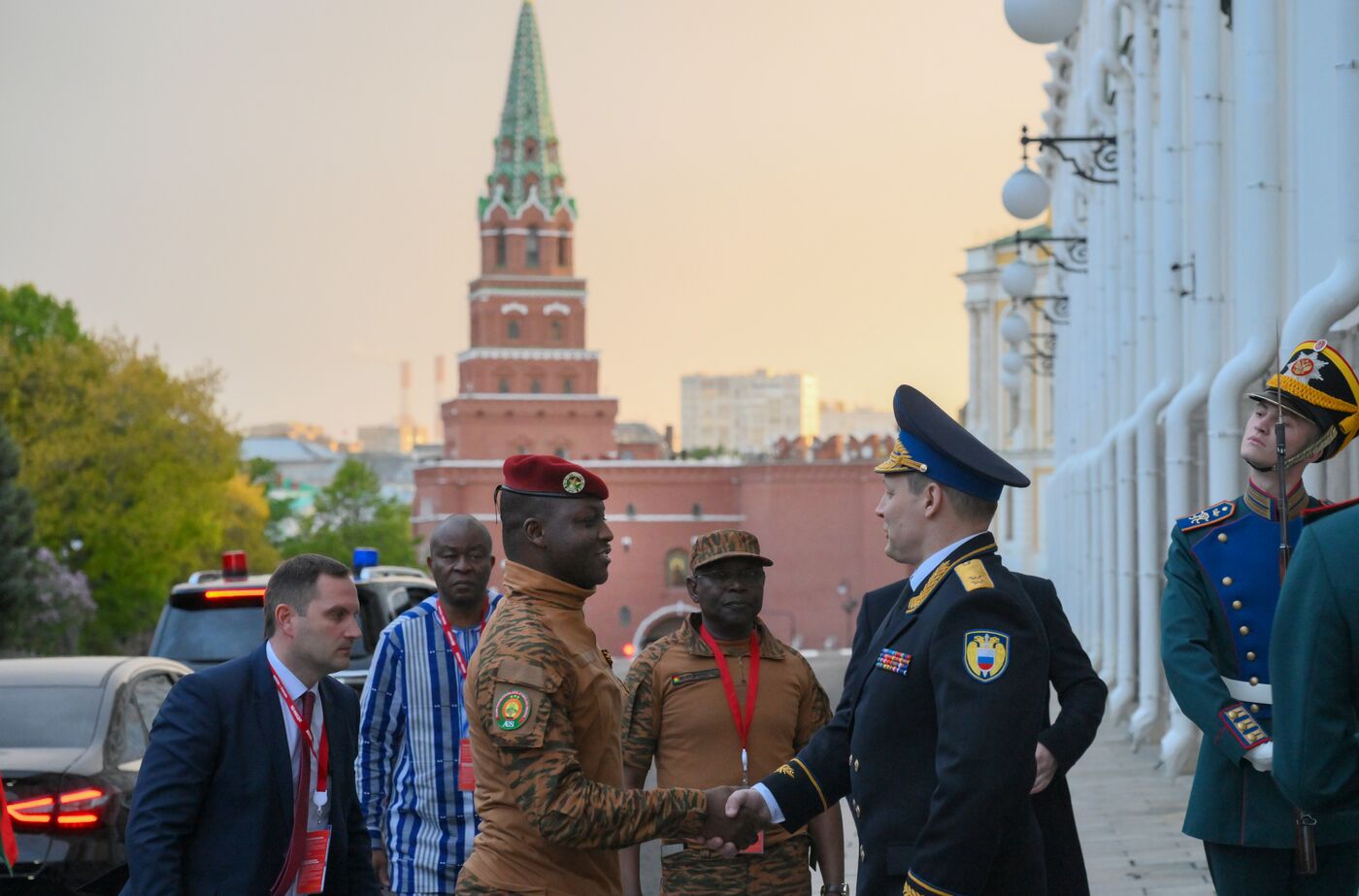 President of Russia Vladimir Putin meets with President of Burkina Faso Ibrahim Traore