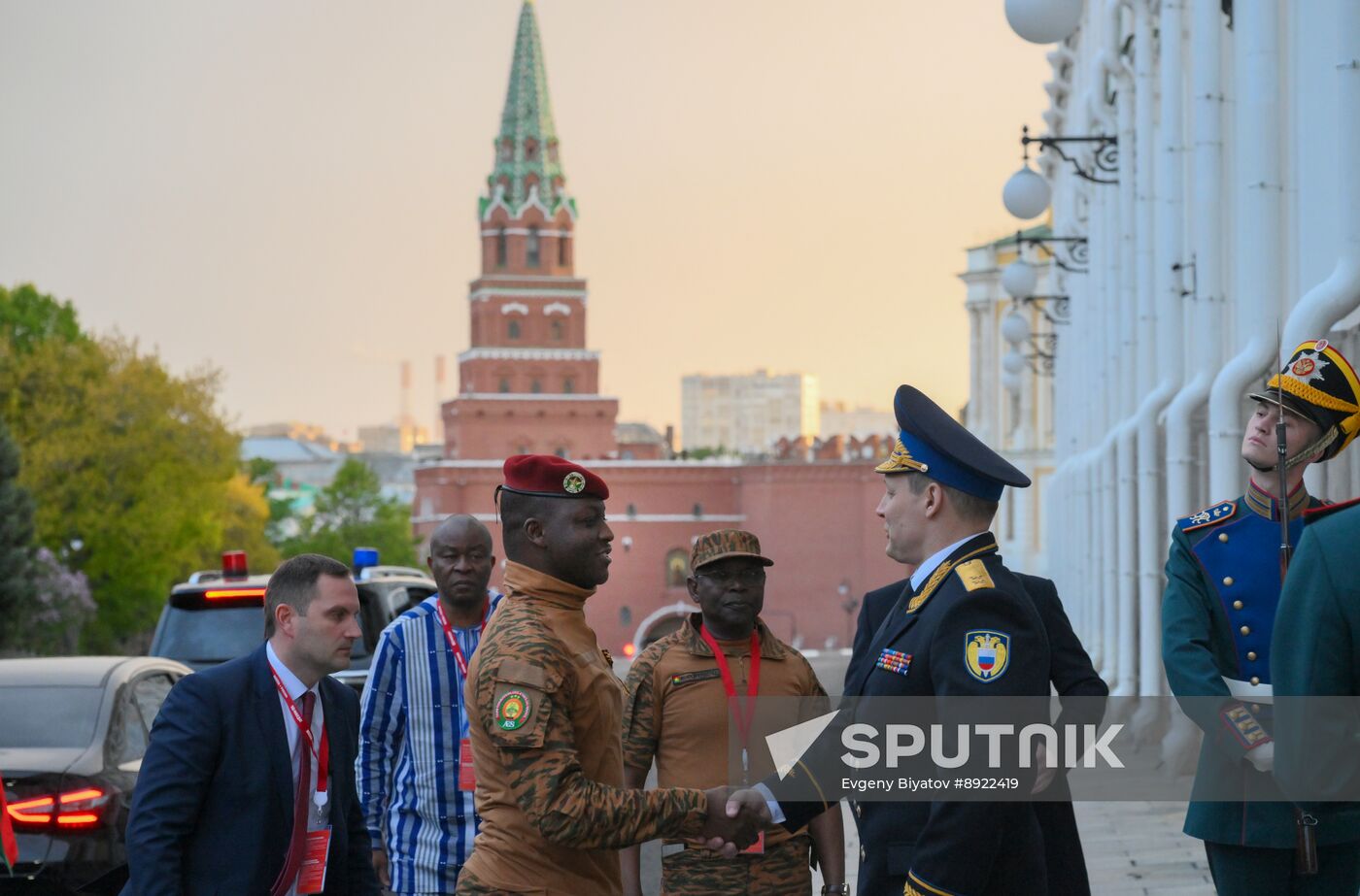 President of Russia Vladimir Putin meets with President of Burkina Faso Ibrahim Traore