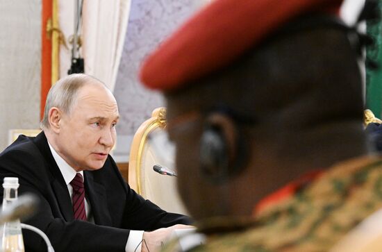 President of Russia Vladimir Putin meets with President of Burkina Faso Ibrahim Traore