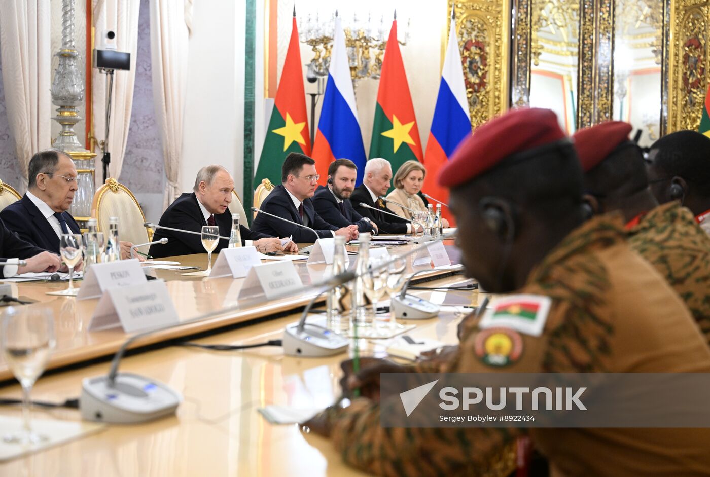 President of Russia Vladimir Putin meets with President of Burkina Faso Ibrahim Traore
