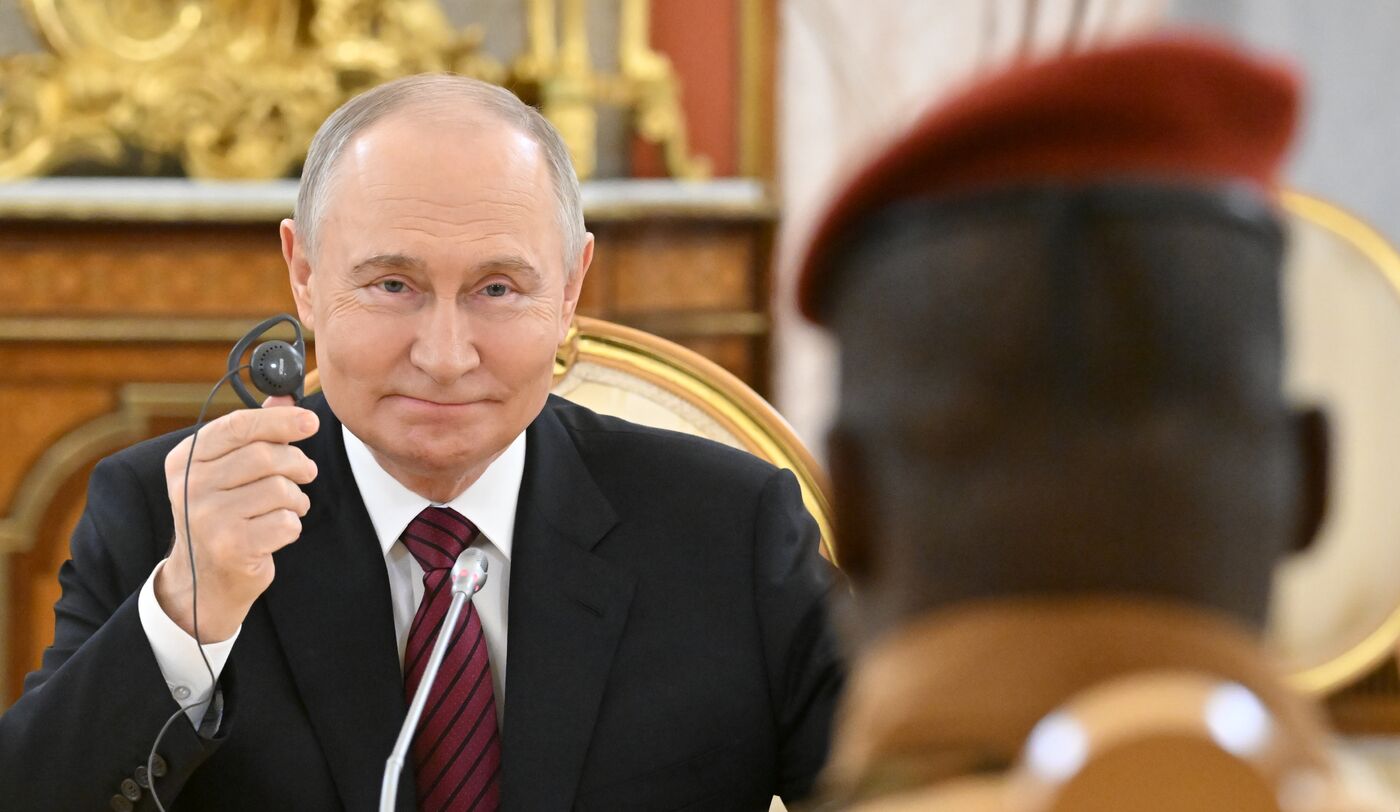President of Russia Vladimir Putin meets with President of Burkina Faso Ibrahim Traore