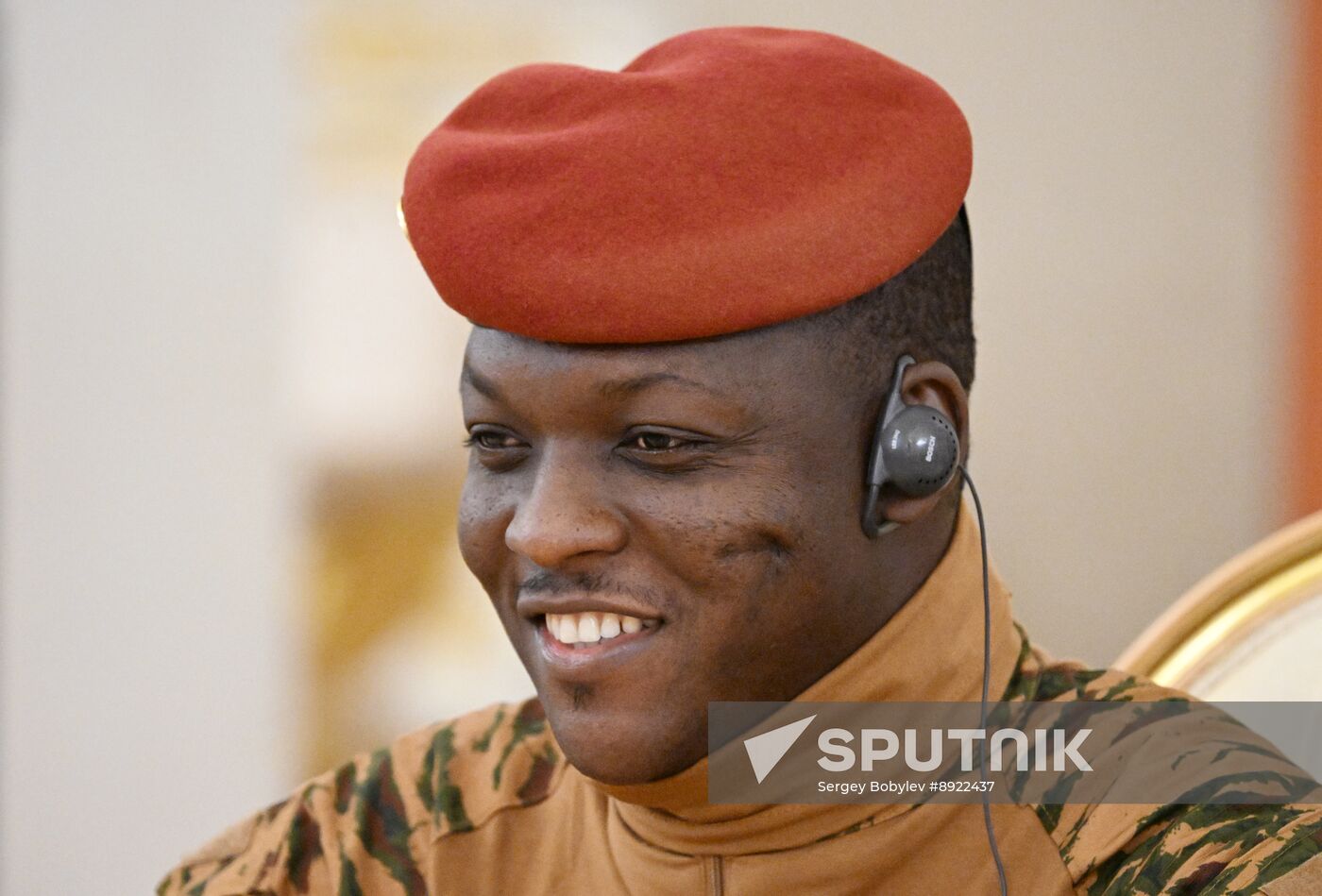 President of Russia Vladimir Putin meets with President of Burkina Faso Ibrahim Traore