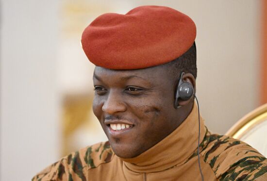 President of Russia Vladimir Putin meets with President of Burkina Faso Ibrahim Traore