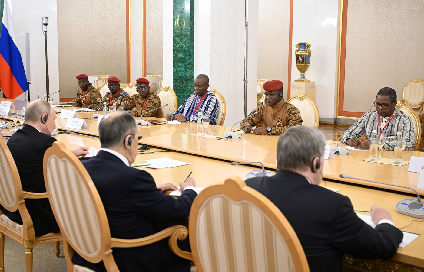 President of Russia Vladimir Putin meets with President of Burkina Faso Ibrahim Traore