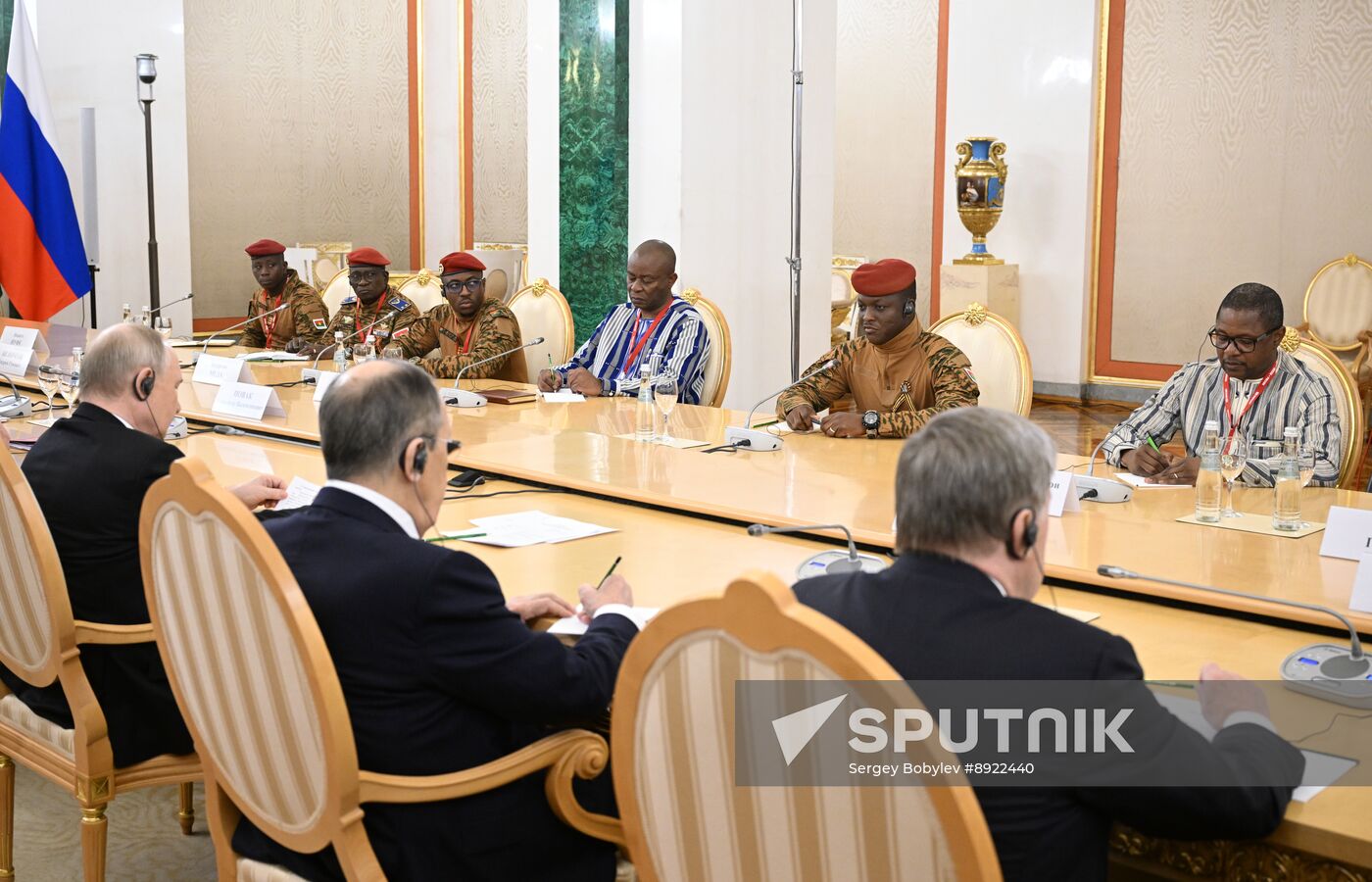 President of Russia Vladimir Putin meets with President of Burkina Faso Ibrahim Traore