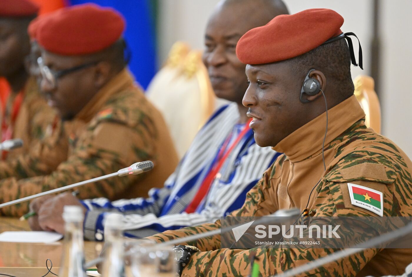 President of Russia Vladimir Putin meets with President of Burkina Faso Ibrahim Traore